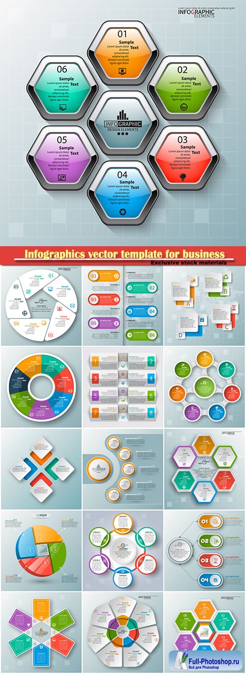 Infographics vector template for business presentations or information banner # 53