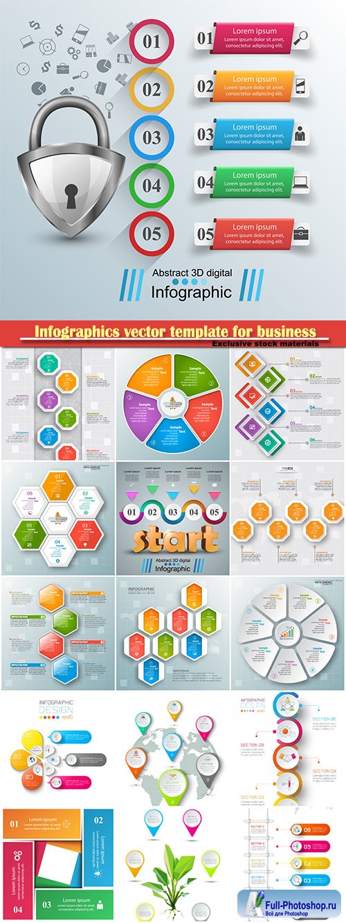 Infographics vector template for business presentations or information banner # 58
