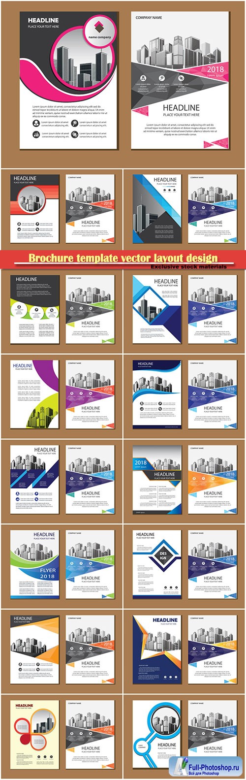 Brochure template vector layout design, corporate business annual report, magazine, flyer mockup # 164