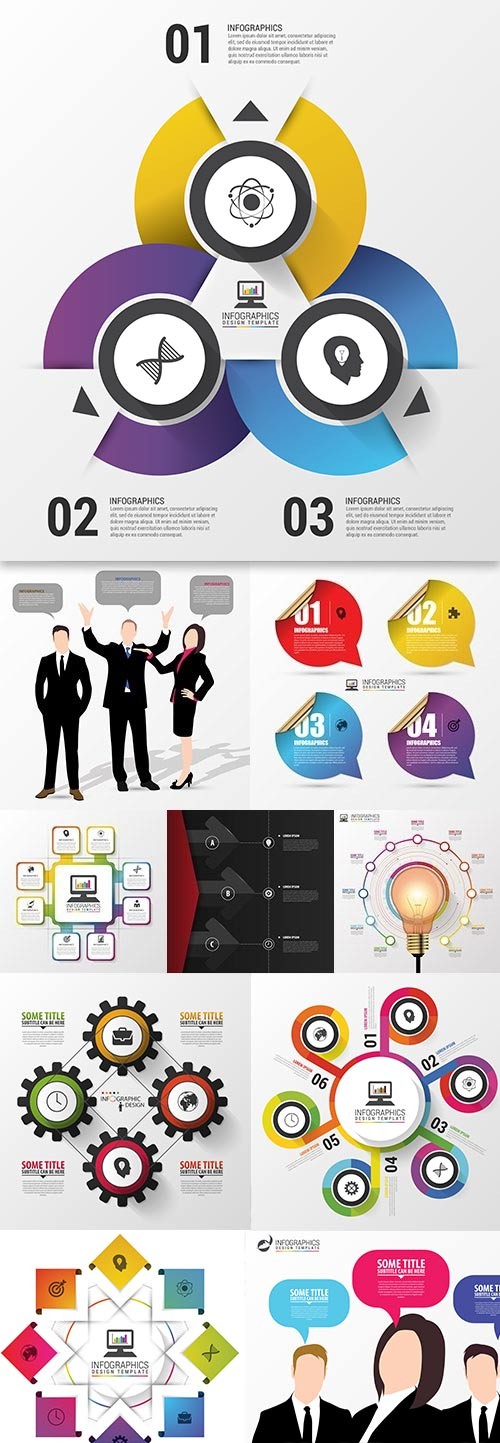 Business elements Infographics design collection 173