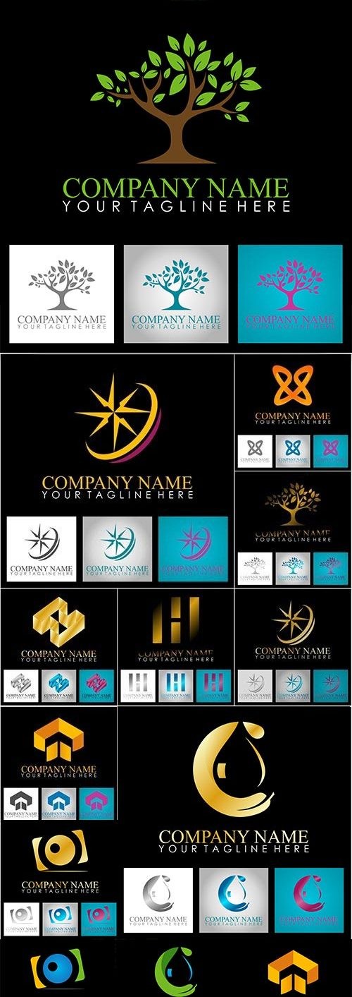 Business logos abstract design collection 25