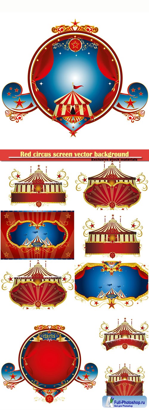 Red circus screen vector background