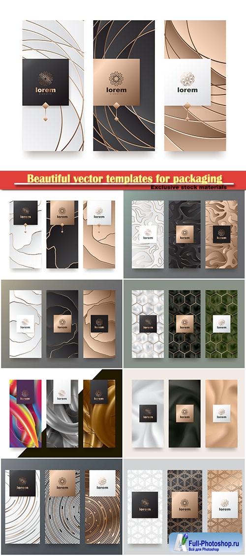 Beautiful vector templates for packaging