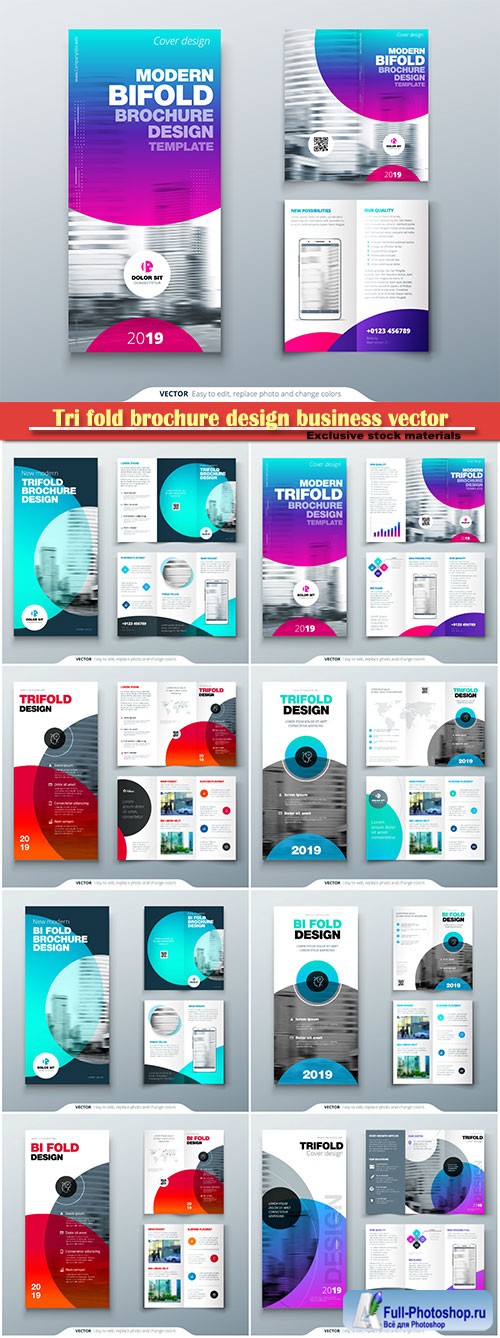 Tri fold brochure design business vector template