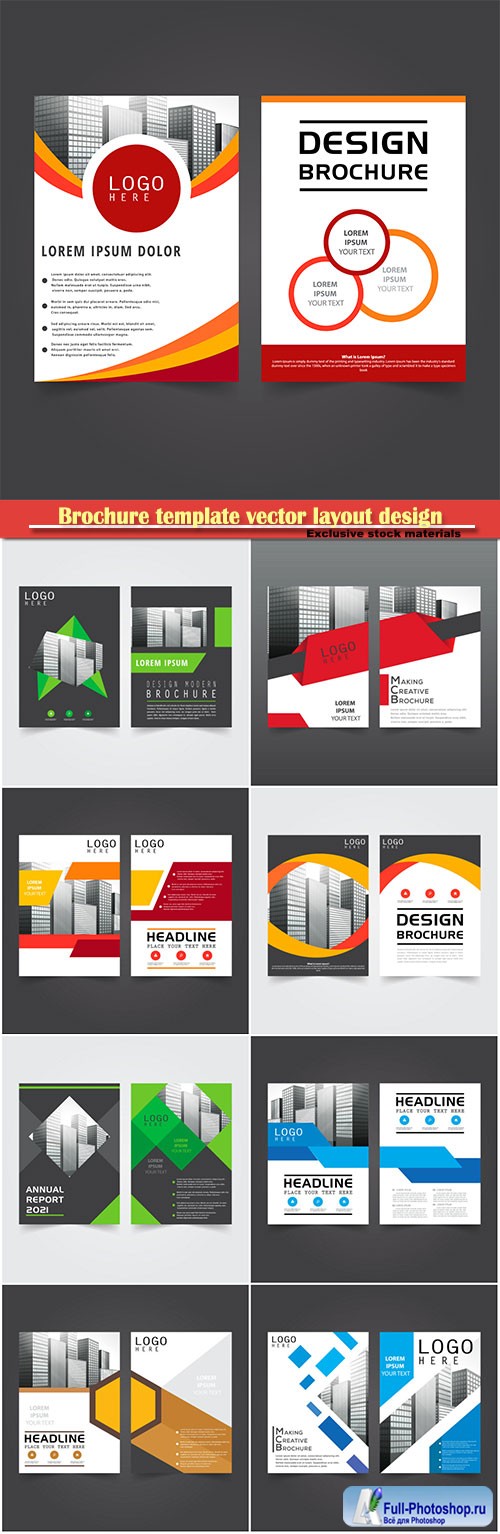 Brochure template vector layout design, corporate business annual report, magazine, flyer mockup # 165
