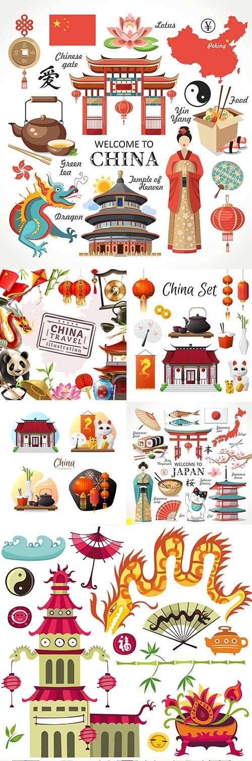 Japan and China cultural sights traditions and attributes