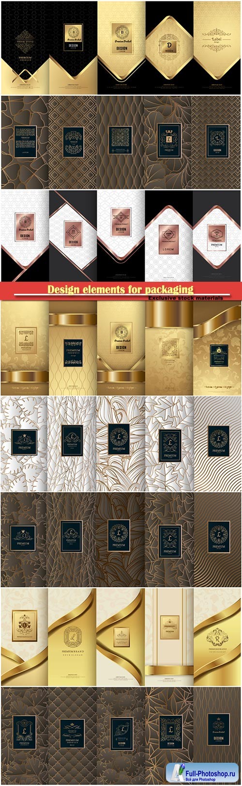 Design elements for packaging, design of luxury products for perfume