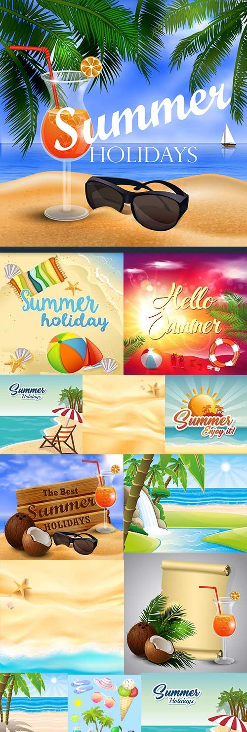 Summer holiday and vacation collection elements design 8