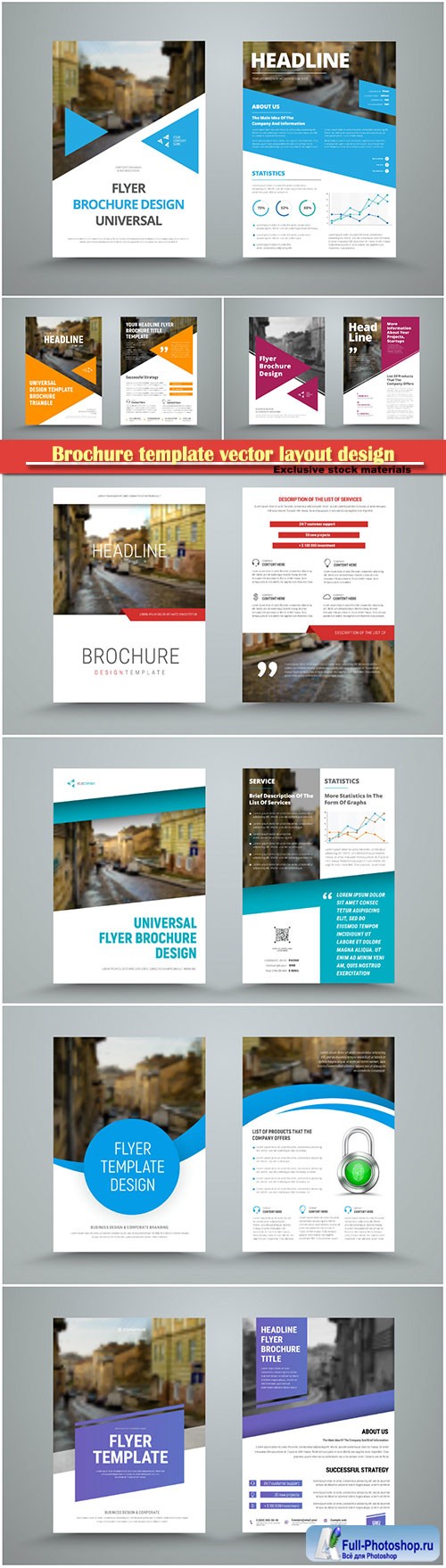 Brochure template vector layout design, corporate business annual report, magazine, flyer mockup # 171
