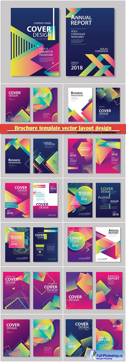 Brochure template vector layout design, corporate business annual report, magazine, flyer mockup # 173