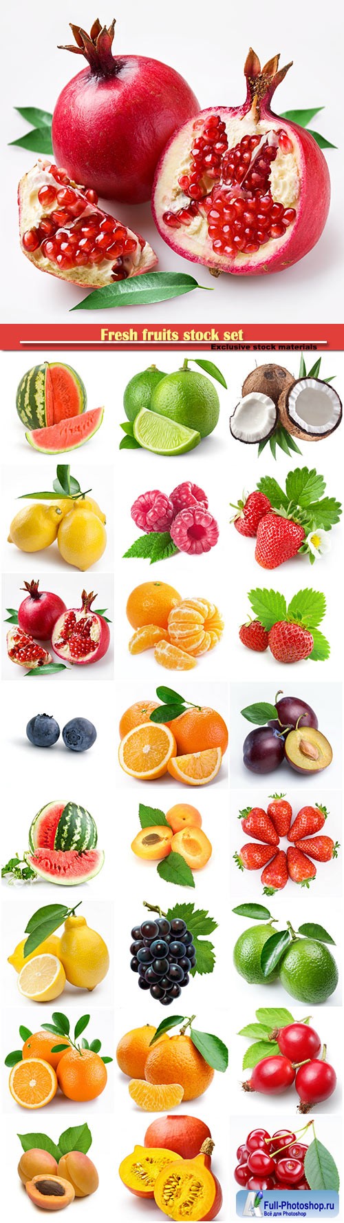 Fresh fruits stock set