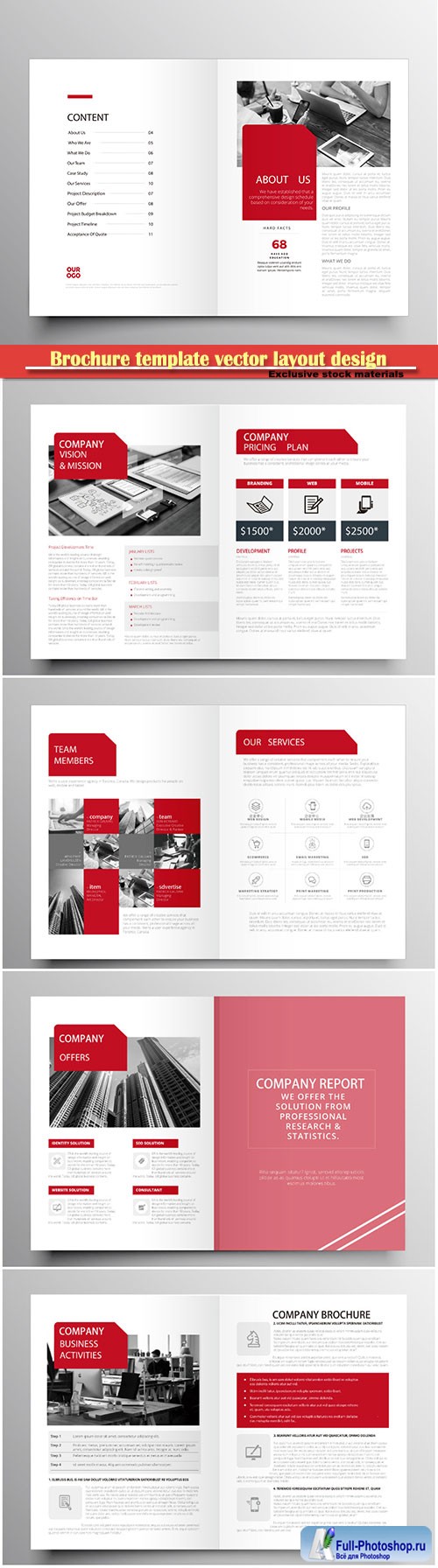 Brochure template vector layout design, corporate business annual report, magazine, flyer mockup # 181