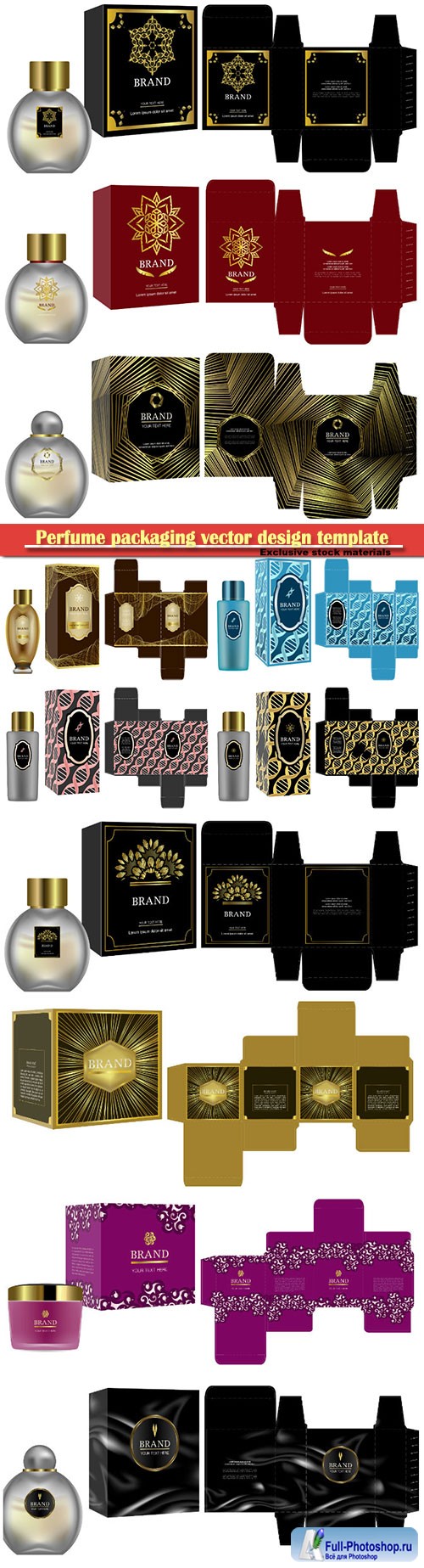 Perfume packaging vector design template