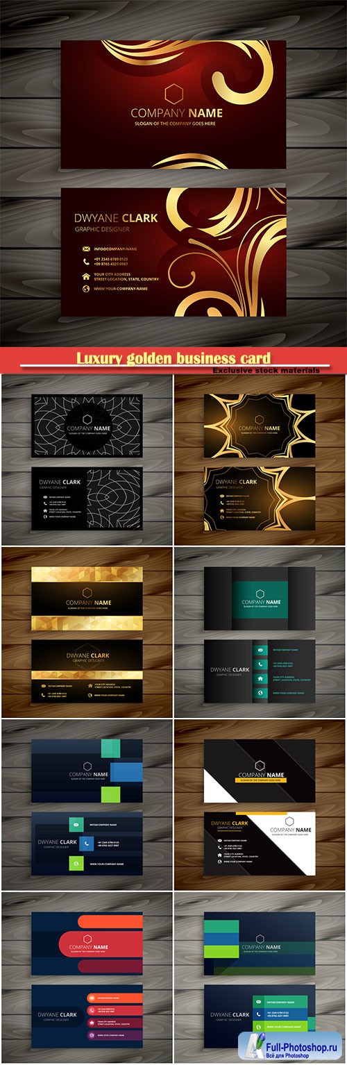 Luxury golden business card  vector design
