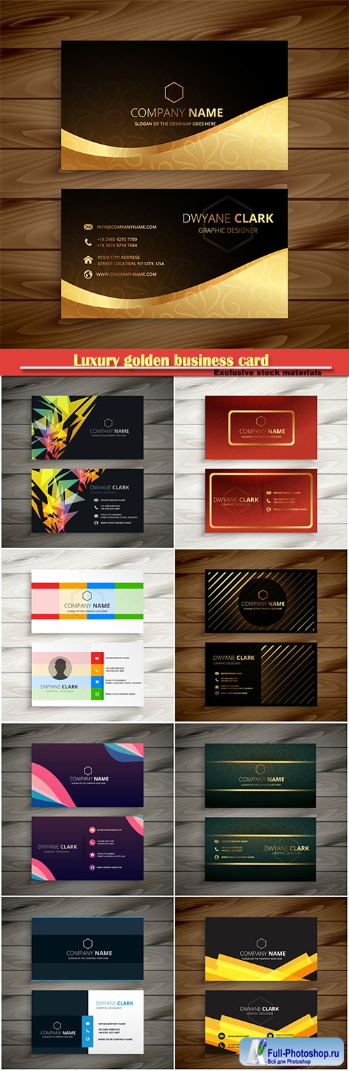 Luxury golden business card  vector design # 2