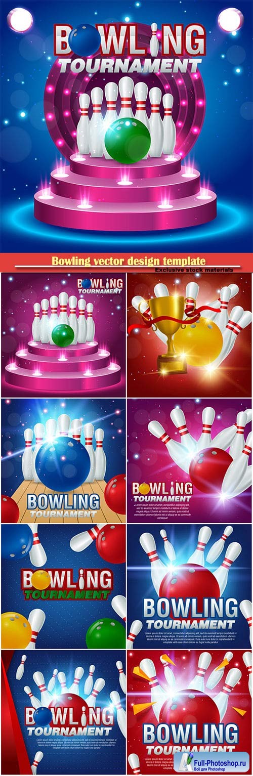 Bowling vector design template