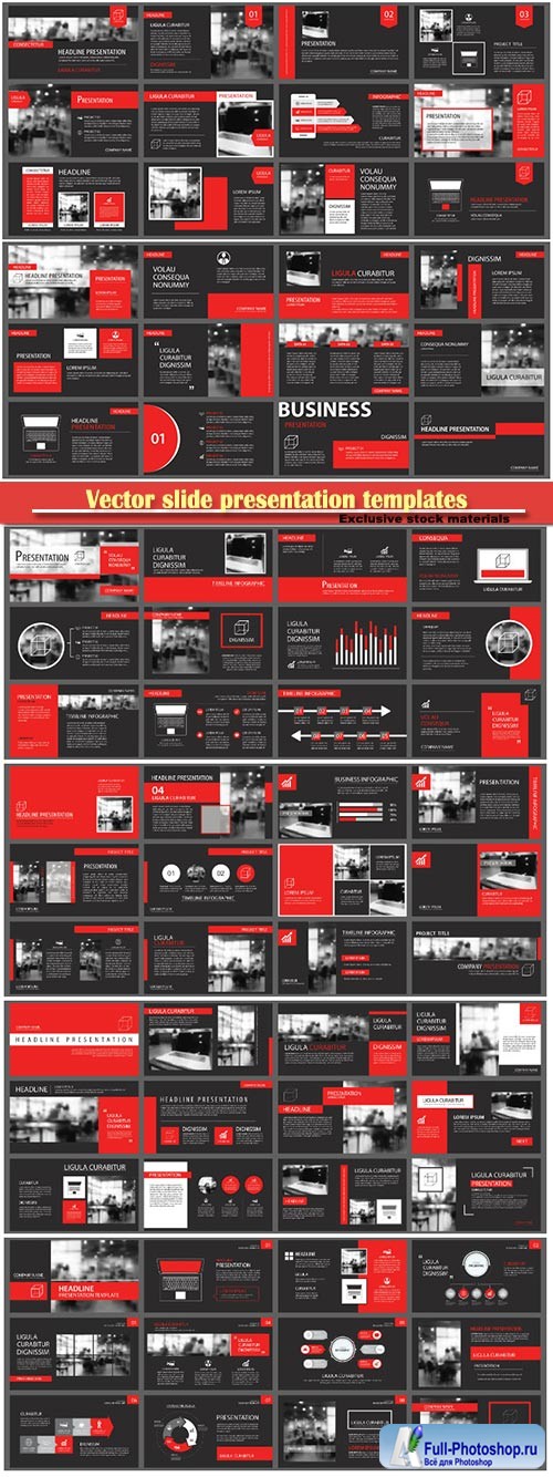 Vector slide presentation templates background, infographic business elements