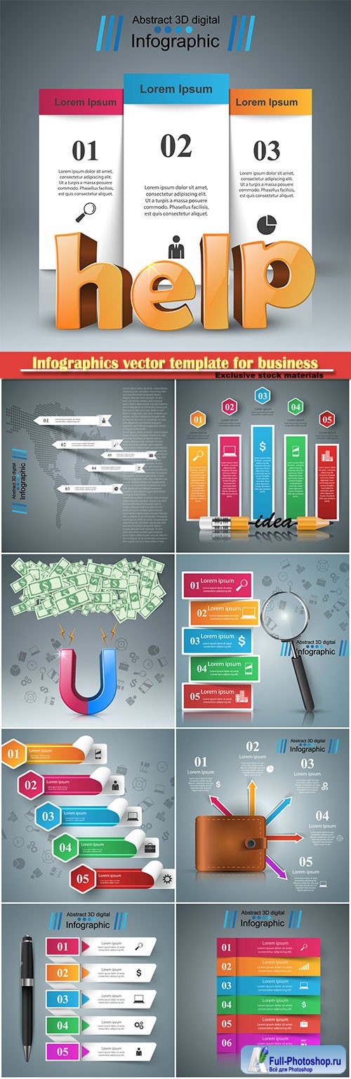 Infographics vector template for business presentations or information banner # 80