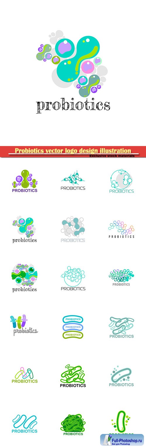 Probiotics vector logo design illustration