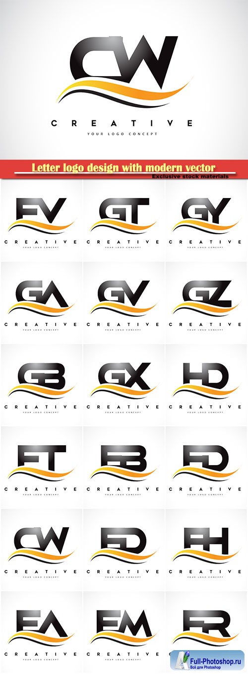 Letter logo design with modern vector illustration