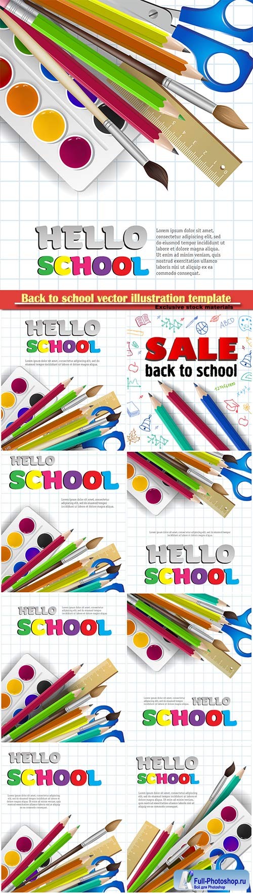 Back to school vector illustration template # 7