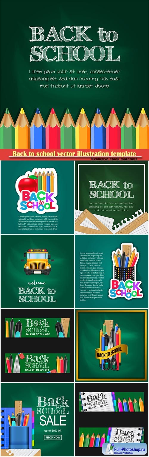 Back to school vector illustration template # 5
