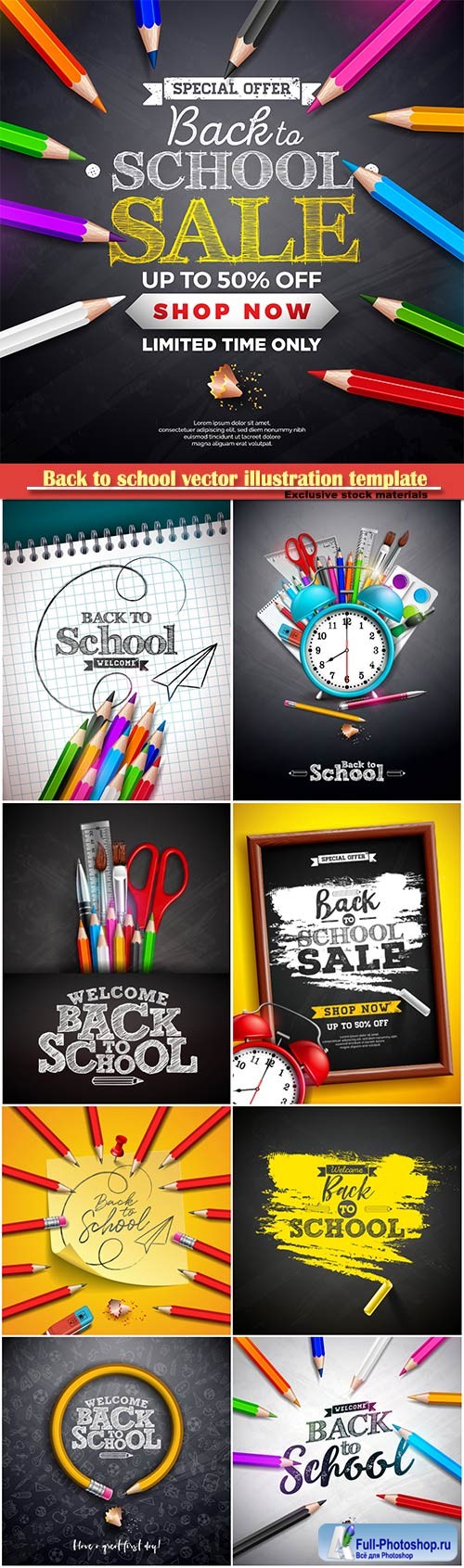 Back to school vector illustration template # 14
