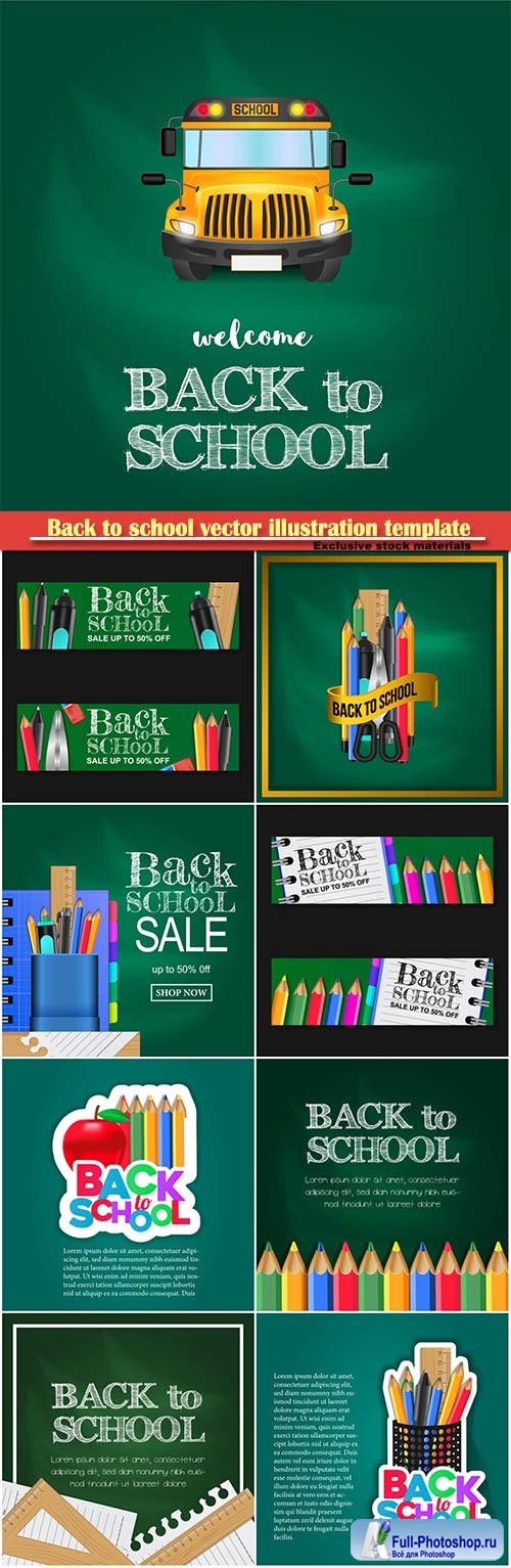 Back to school vector illustration template # 13