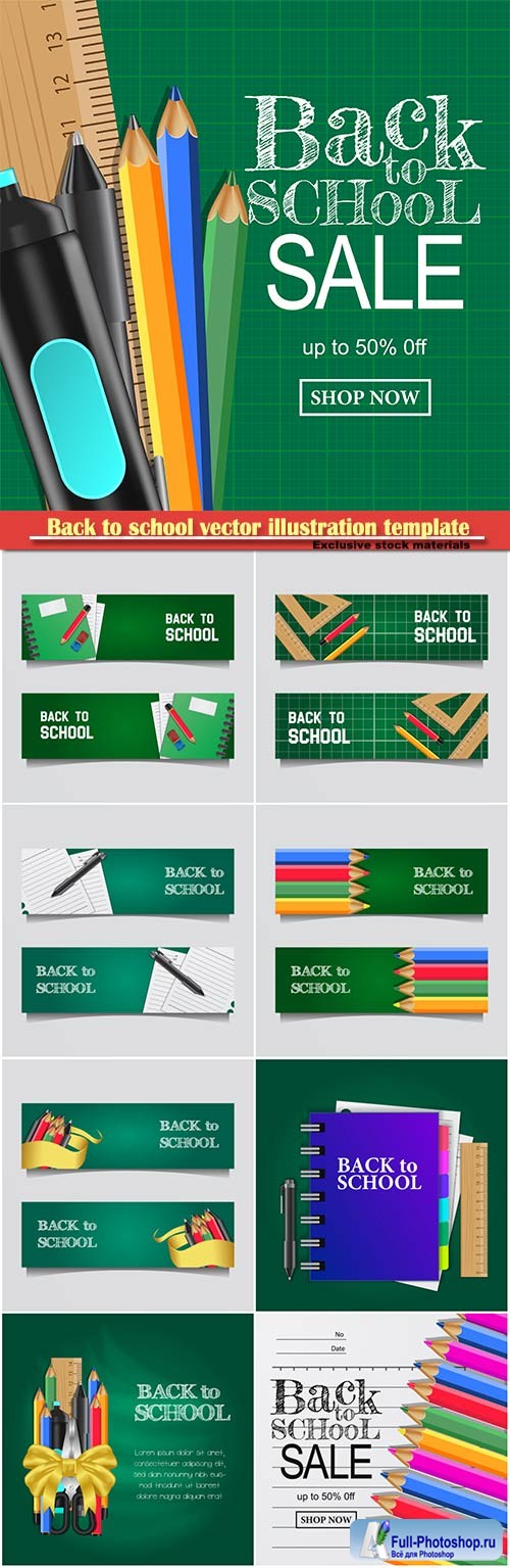 Back to school vector illustration template # 16