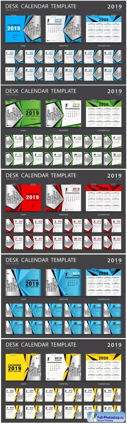 Desk calendar 2019 template creative vector design