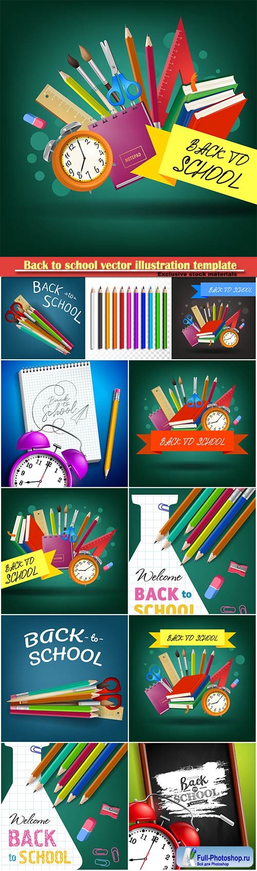 Back to school vector illustration template # 11