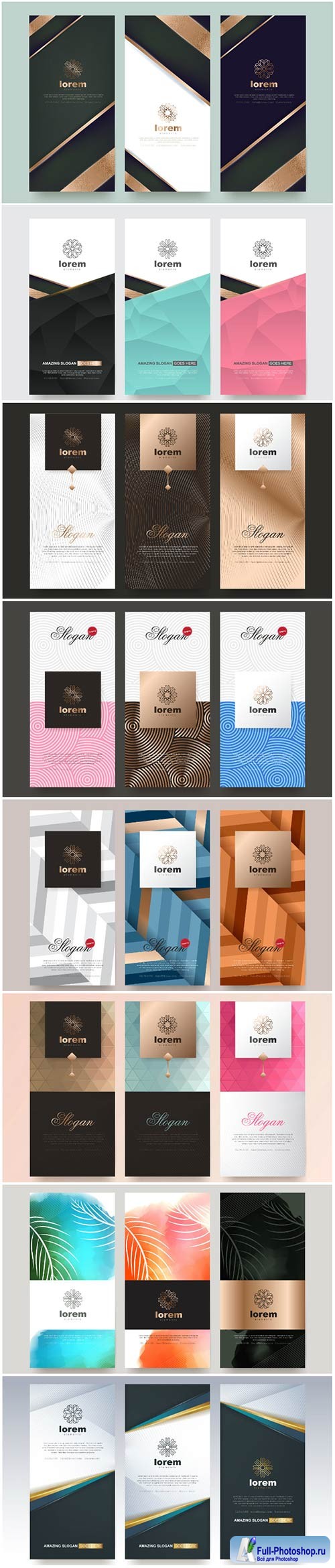 Stylish vector templates for packaging