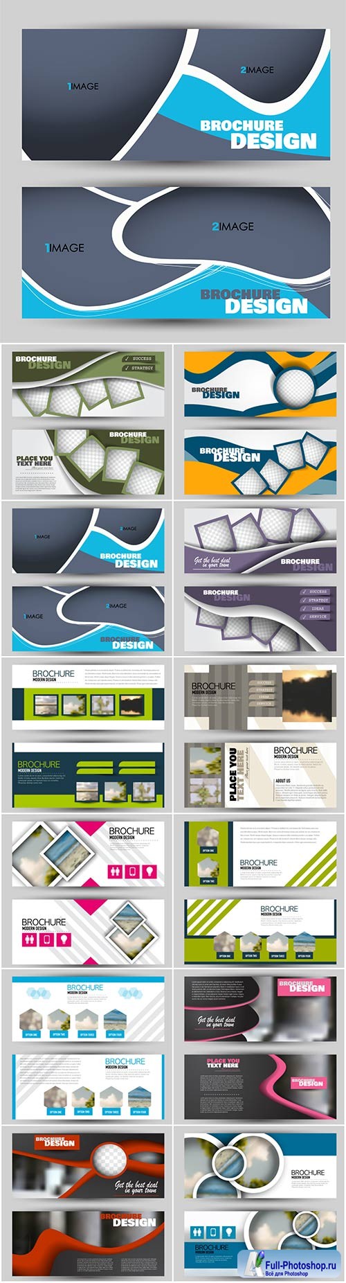 Set of banners for web and advertisement print out, vector horizontal flyer handout design # 5