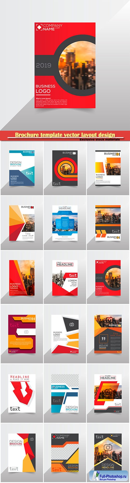 Brochure template vector layout design, corporate business annual report, magazine, flyer mockup # 217