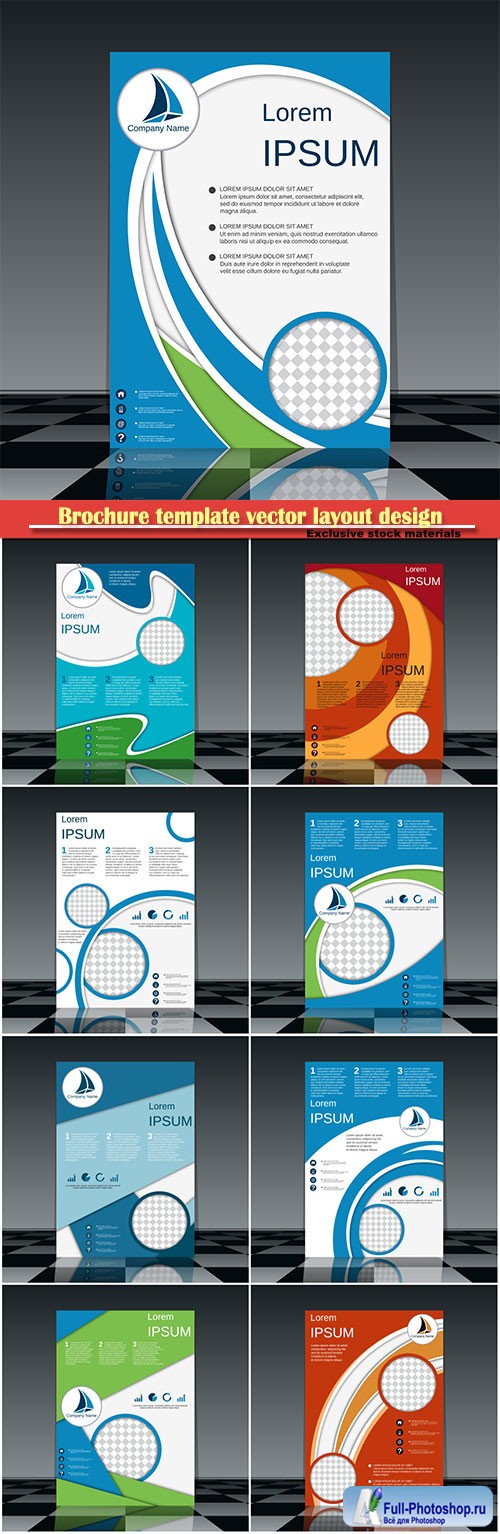 Brochure template vector layout design, corporate business annual report, magazine, flyer mockup # 214