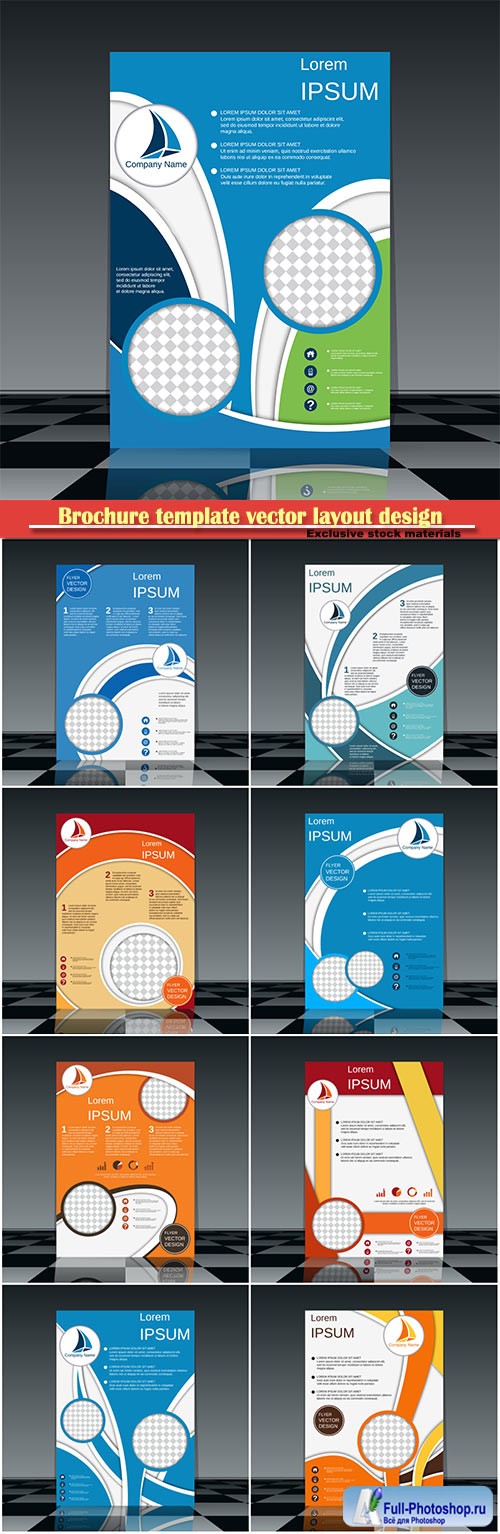 Brochure template vector layout design, corporate business annual report, magazine, flyer mockup # 219