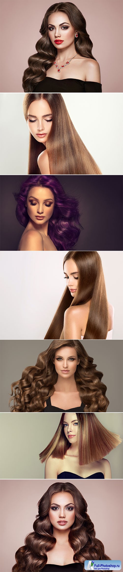 Luxury girls with beautiful hair and makeup