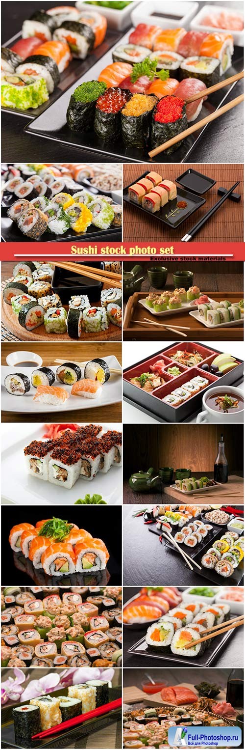 Sushi stock photo set