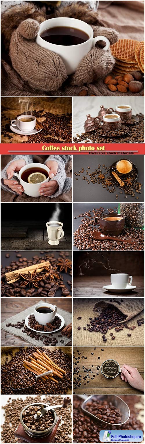 Coffee stock photo set