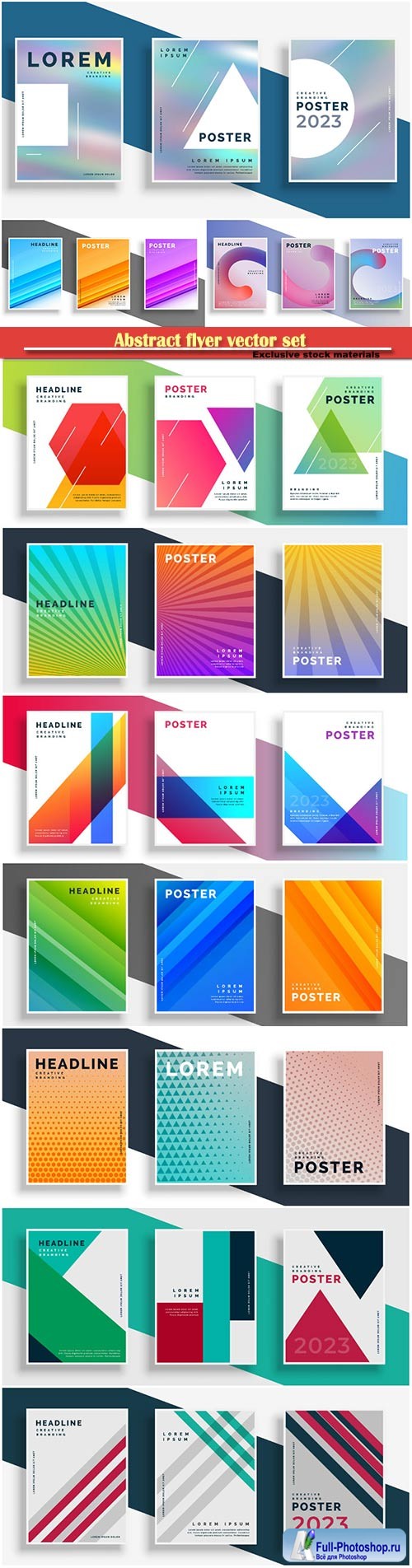 Abstract flyer vector set