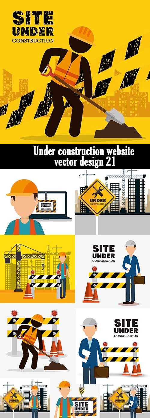 Under construction website vector design 21