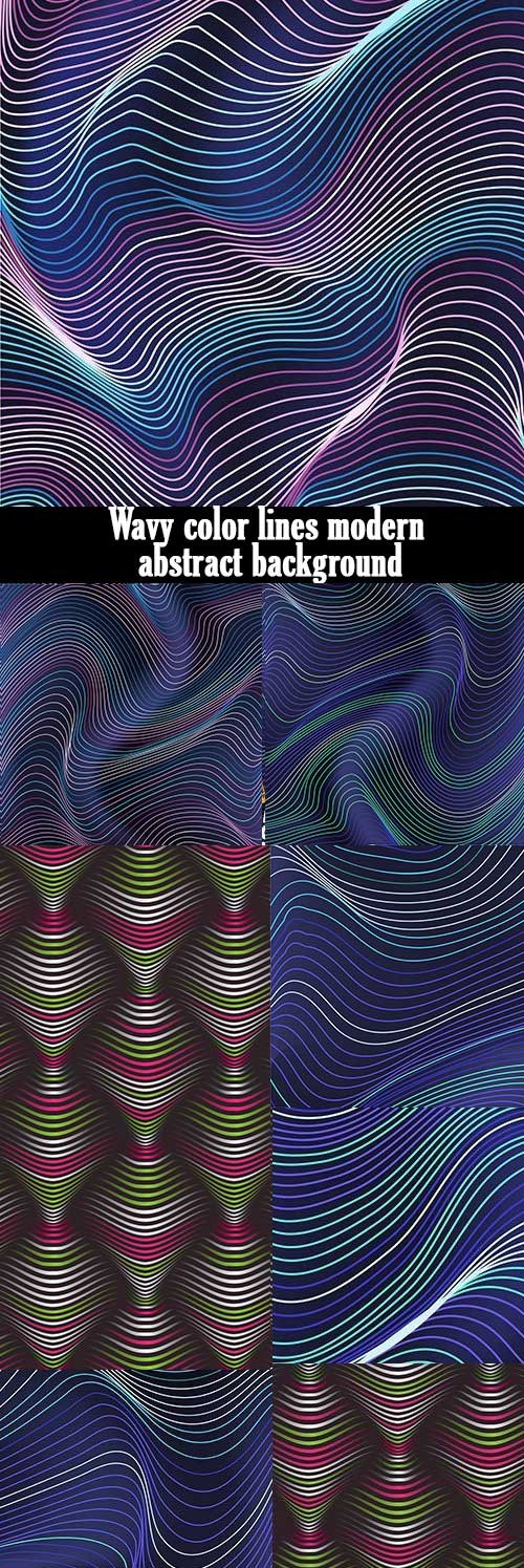 Wavy color lines modern abstract background
