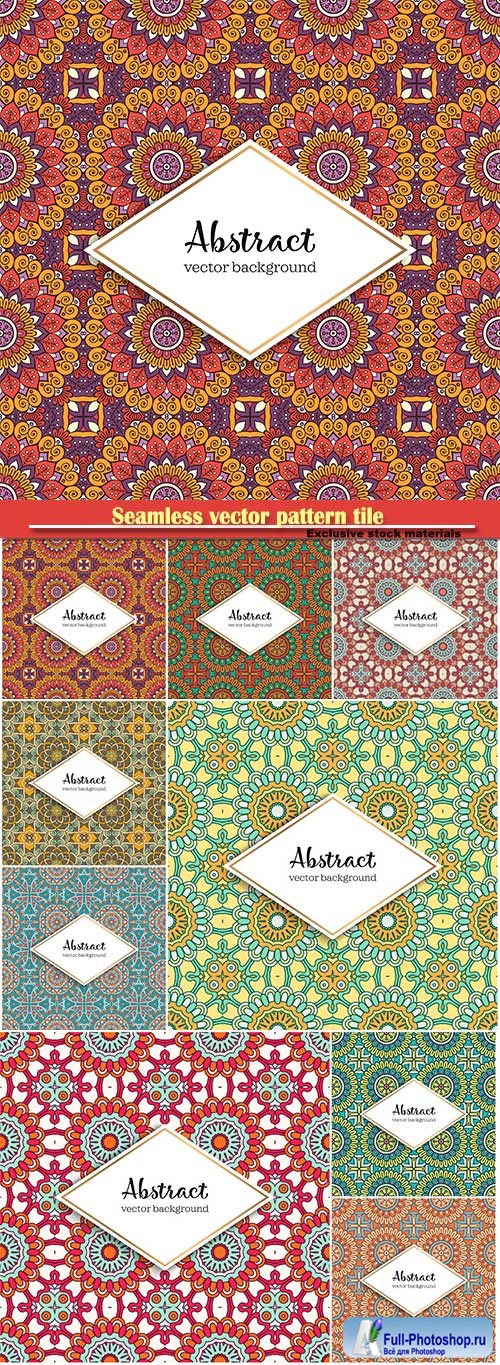 Seamless vector pattern tile, vintage decorative elements