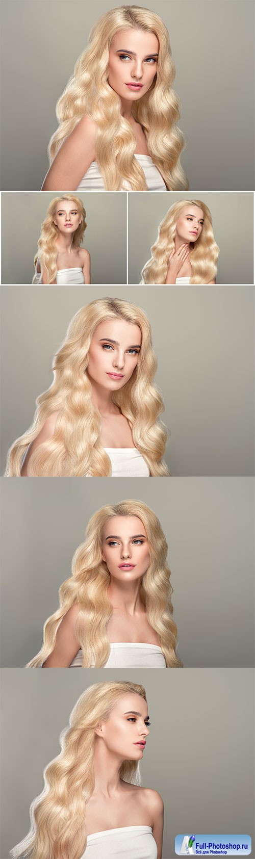 Beautiful girl with wavy white hair