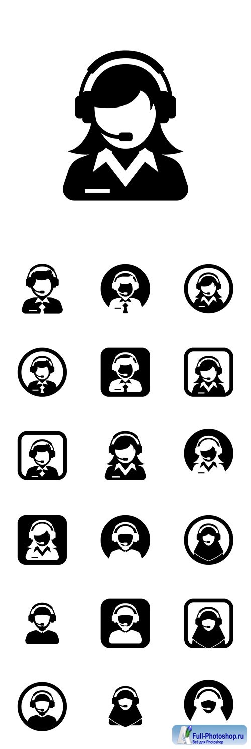 Men and women administrator silhouette vector icon