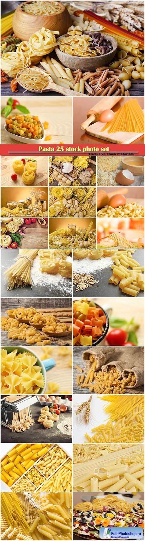 Pasta 25 stock photo set