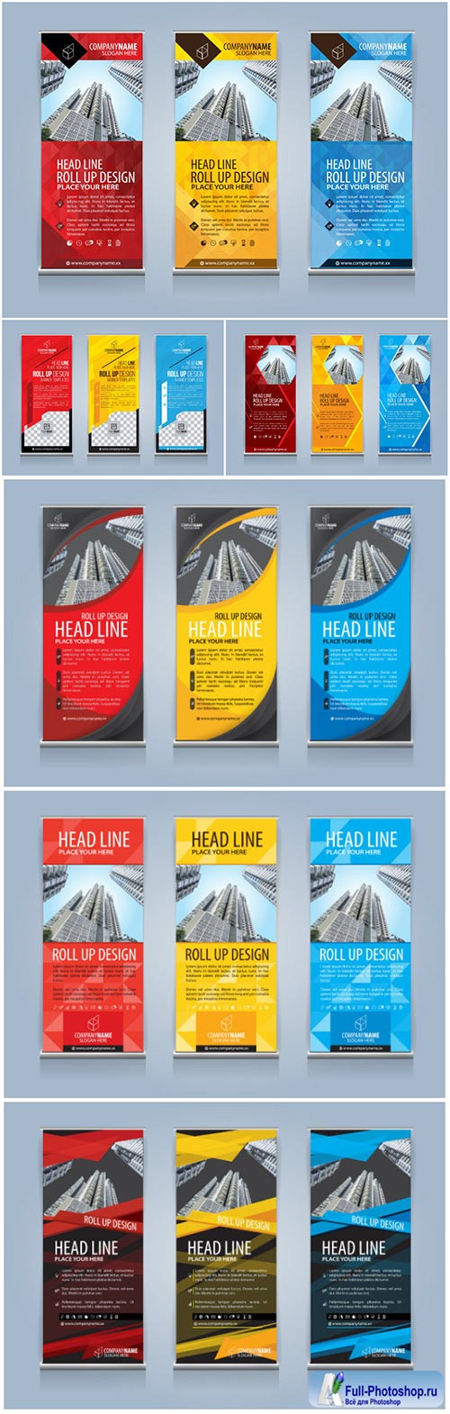 Roll-up design vector template