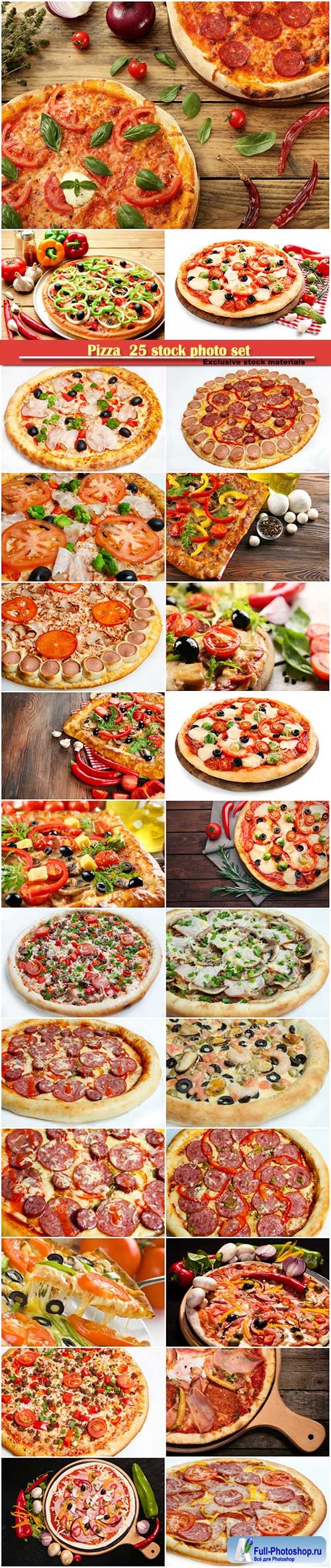 Pizza  25 stock photo set