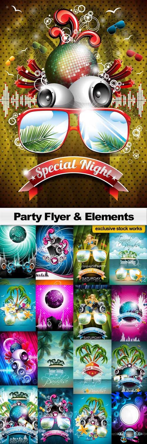 Party Flyer & Elements 25xEPS