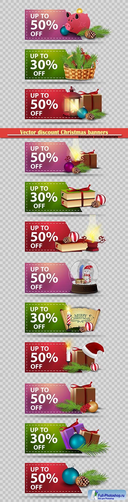 Vector discount Christmas banners